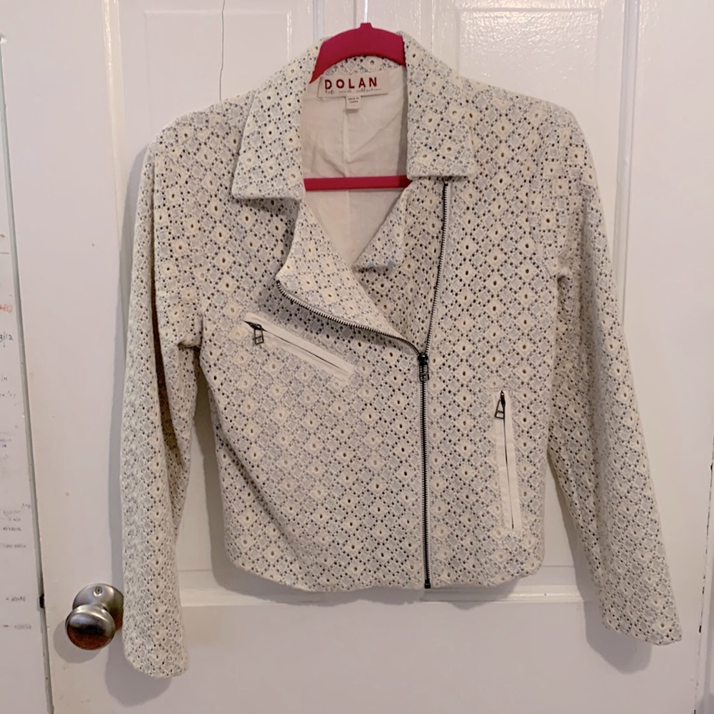 Anthropologie Dolan Rossi Eyelet Moto Jacket